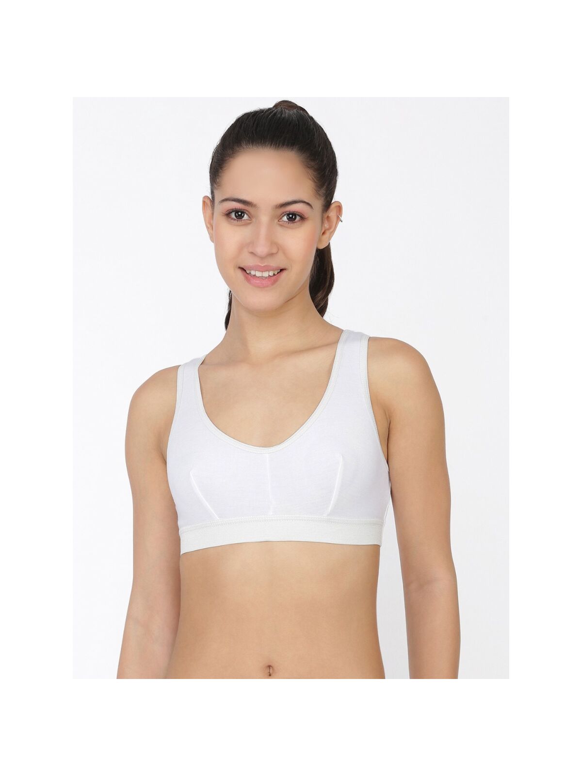 Softline Women's Non Padded Sports Bra in 100% Polyester Fabric With Slip on Style and No Hook Closure