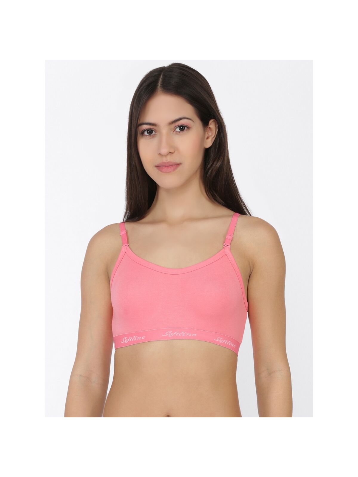 Softline Women's Non Padded Wire Free T-Shirt Bra in Poly Cotton Fabric with Elastic Straps and Slip On Style