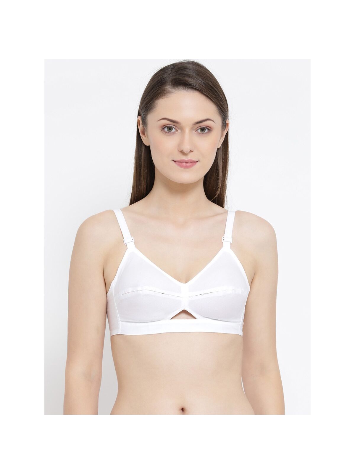 Softline Women's Non Padded Wire Free Bra in 100% Cotton Fabric with Elastic Straps and Hook Closure