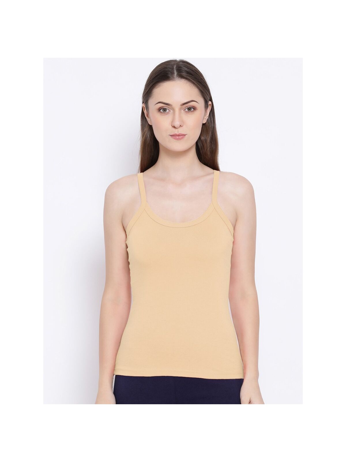 Softline Women's Camisole in 100% Cotton Stretch with High Stretchability, Slim Shoulder Straps, and Snug Fit