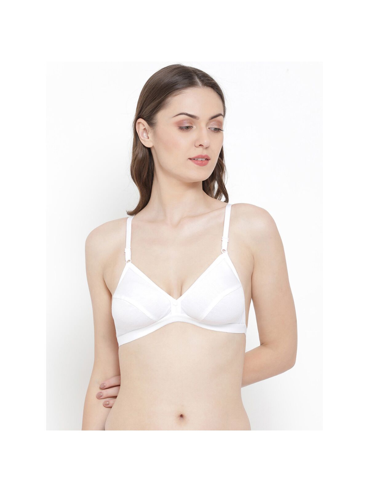 Softline Women's Non Padded Wire Free Bra in Cotton Poly Fabric with Elastic Straps and Hook Closure (B Cup)