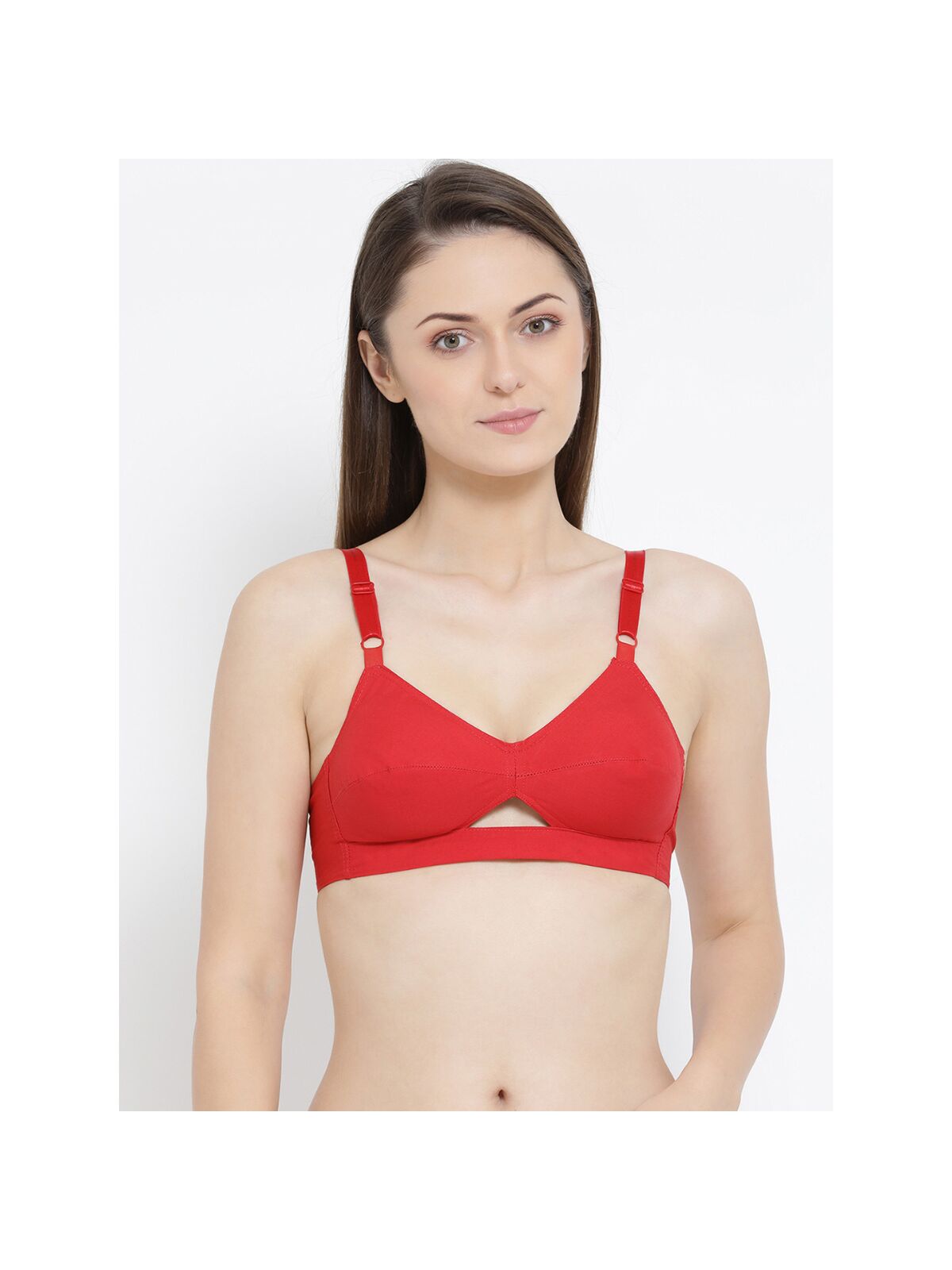 Softline Women's Non Padded Wire Free Bra in Cotton Poly Fabric with Elastic Straps and Hook Closure