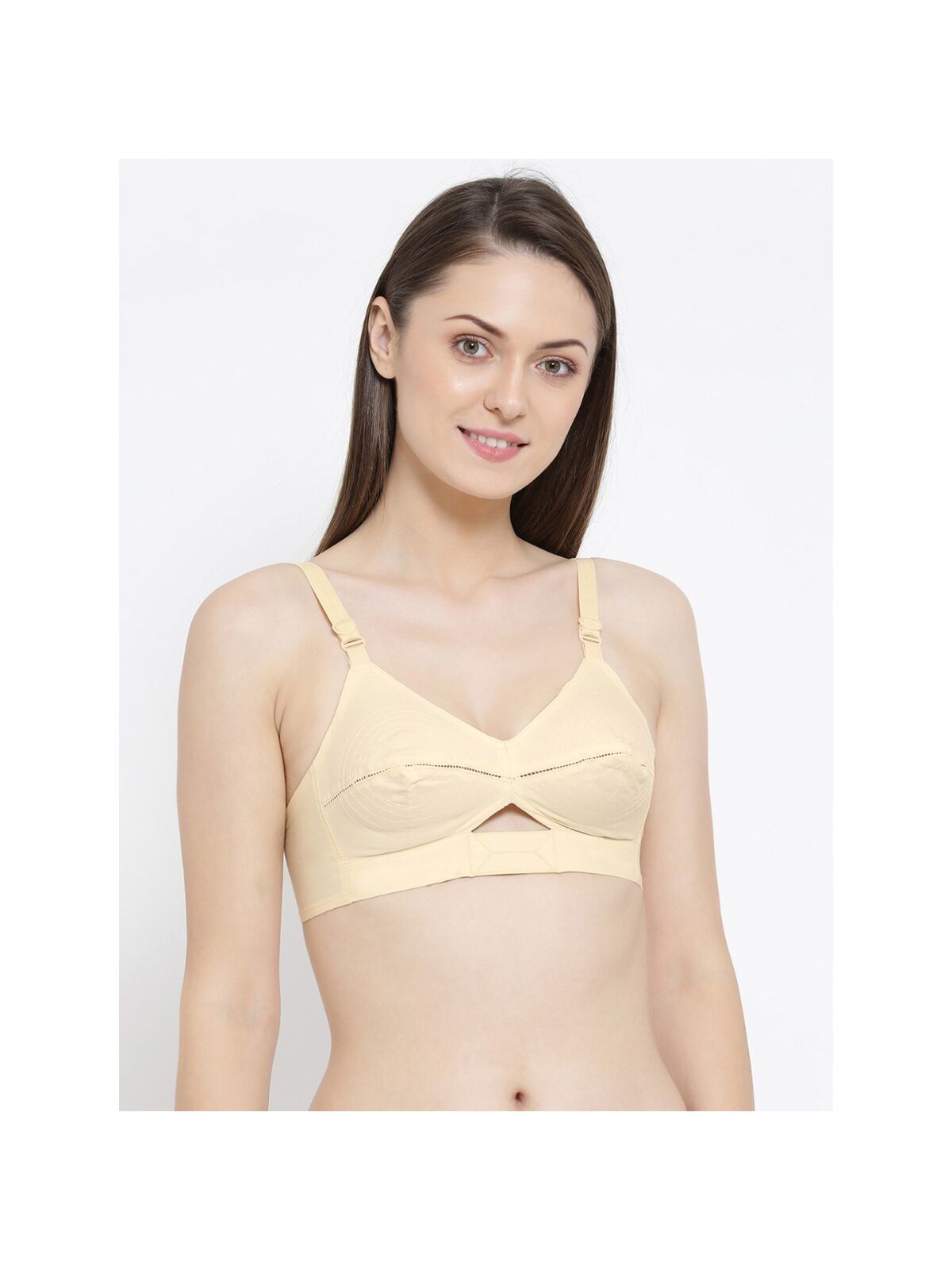 Softline Women's Non Padded Wire Free Bra in 100% Cotton Fabric with Elastic Straps and Hook Closure