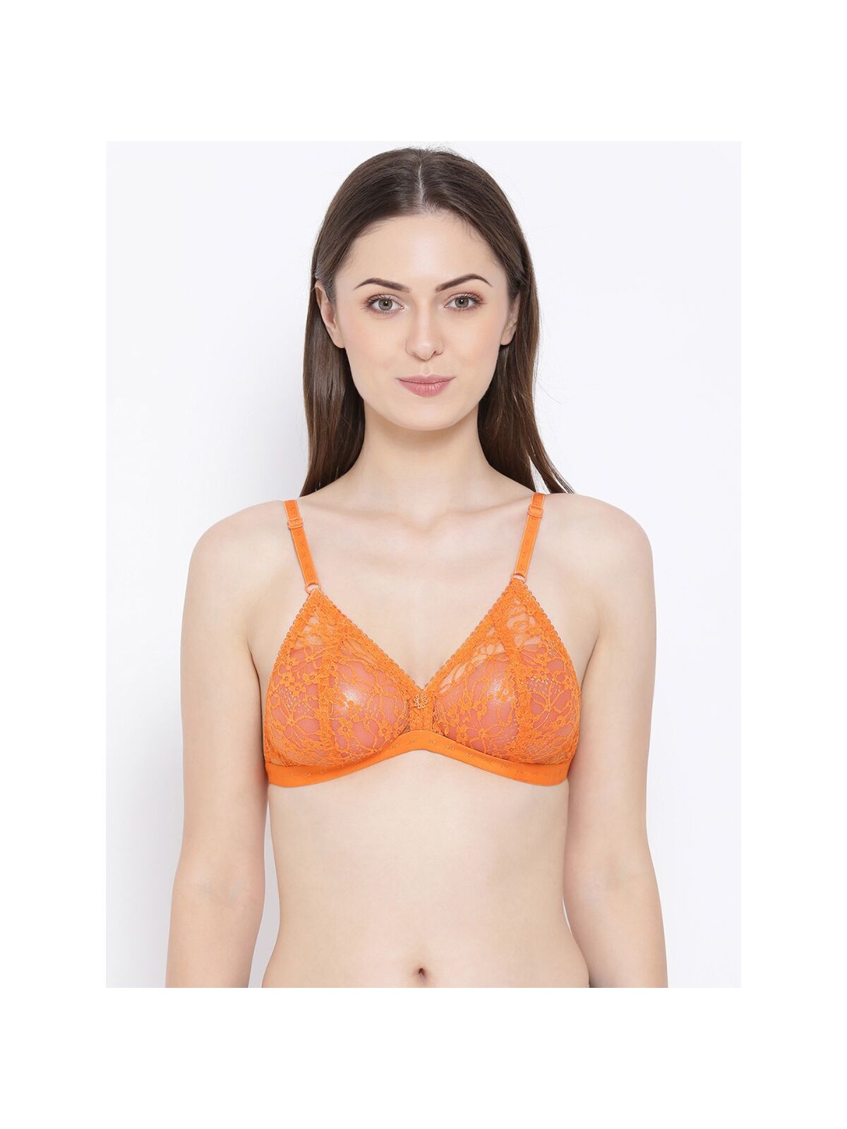 Softline Women's Non Padded Wire Free Net Bra in 100% Nylon Fabric with Elastic Straps and Hook Closure