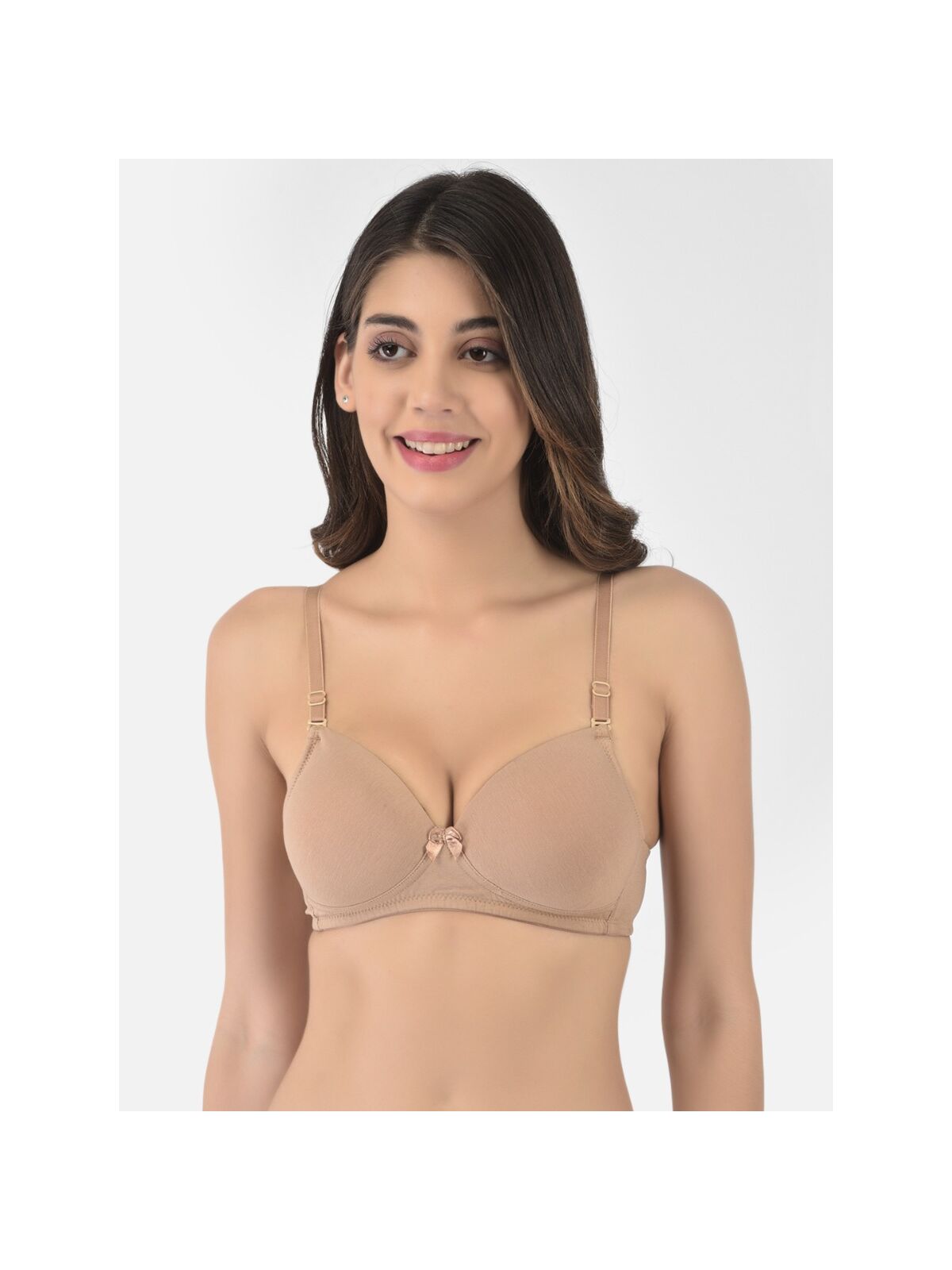 Softline Women's Padded Wire Free  T-Shirt Bra in Cotton Stretch Fabric with Elastic Straps, Full Cup design, and Hook Closure (C-Cup )
