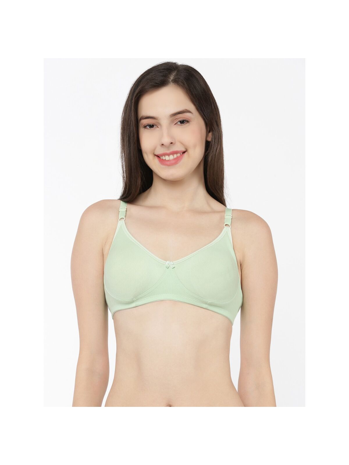 Softline Women's Non Padded Wire Free Everyday Bra in Cotton Poly Fabric with Elastic Straps and Hook Closure (C Cup)