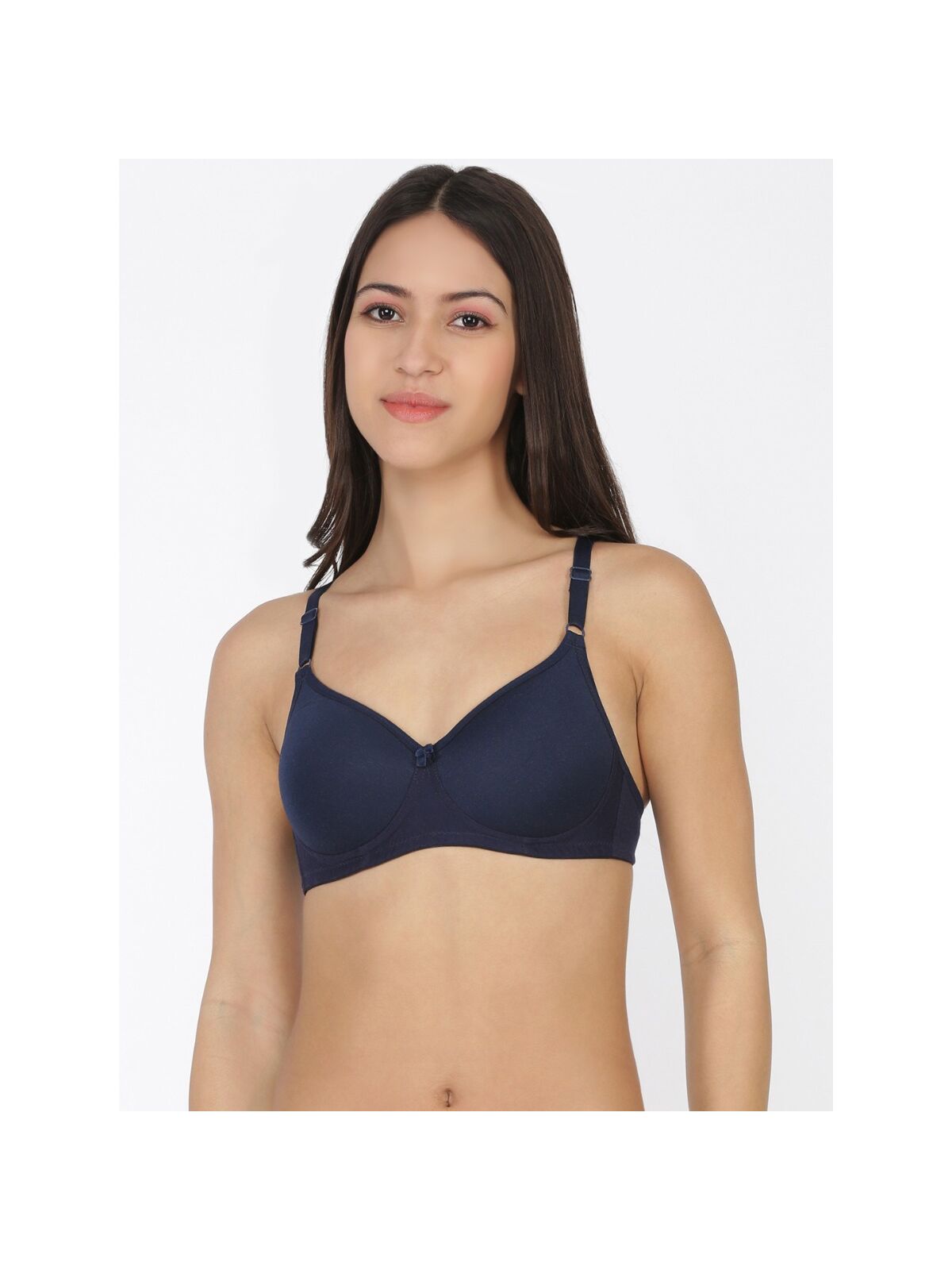 Softline Women's Non Padded Wire Free Everyday T-Shirt Bra in 100% Polyester Fabric with Moulded Cups, Elastic Straps, and Hook Closure
