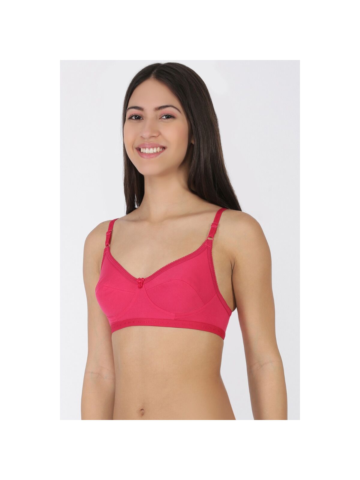 Softline Women's Non Padded Wire Free Bra in 100% Polyester Fabric with Elastic Straps and Hook Closure (C CUP)