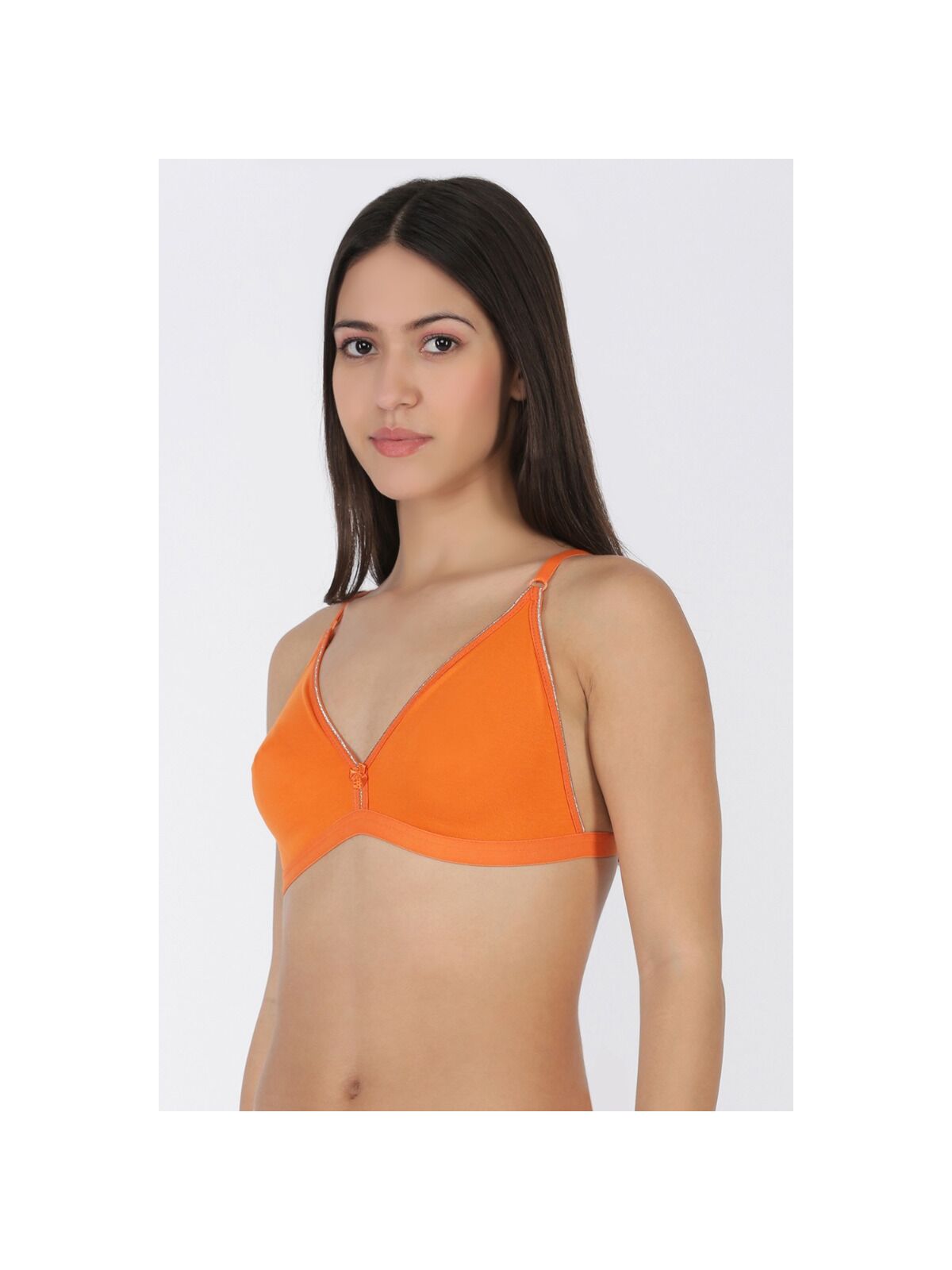 Softline Women's Non Padded Wire Free Bra in Cotton Poly Fabric with Elastic Straps and Hook Closure