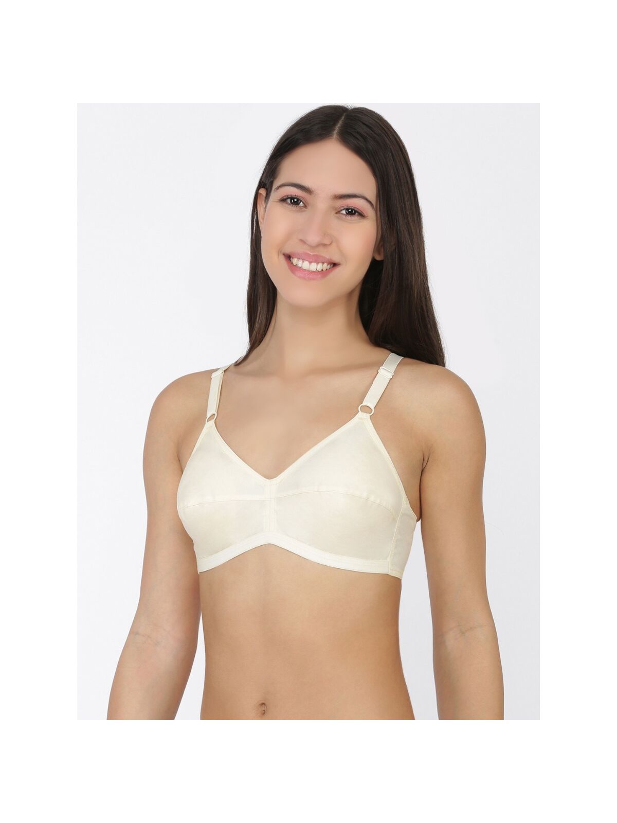 Softline Women's Non Padded Wire Free Regular Bra in 100% Cotton Fabric with Elastic Straps and Hook Closure (C Cup)