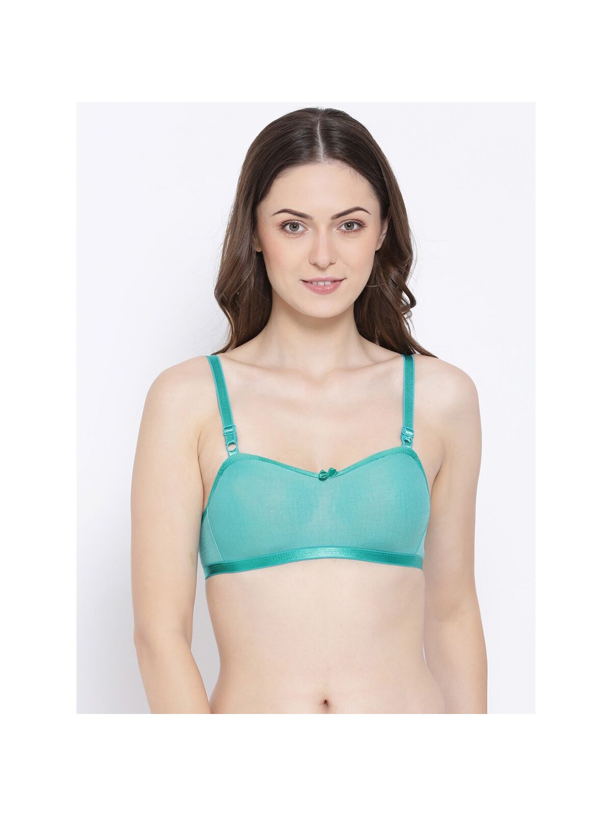Softline Women's Non Padded Wire Free Bra in Poly Cotton Fabric with Elastic Straps and Hook Closure