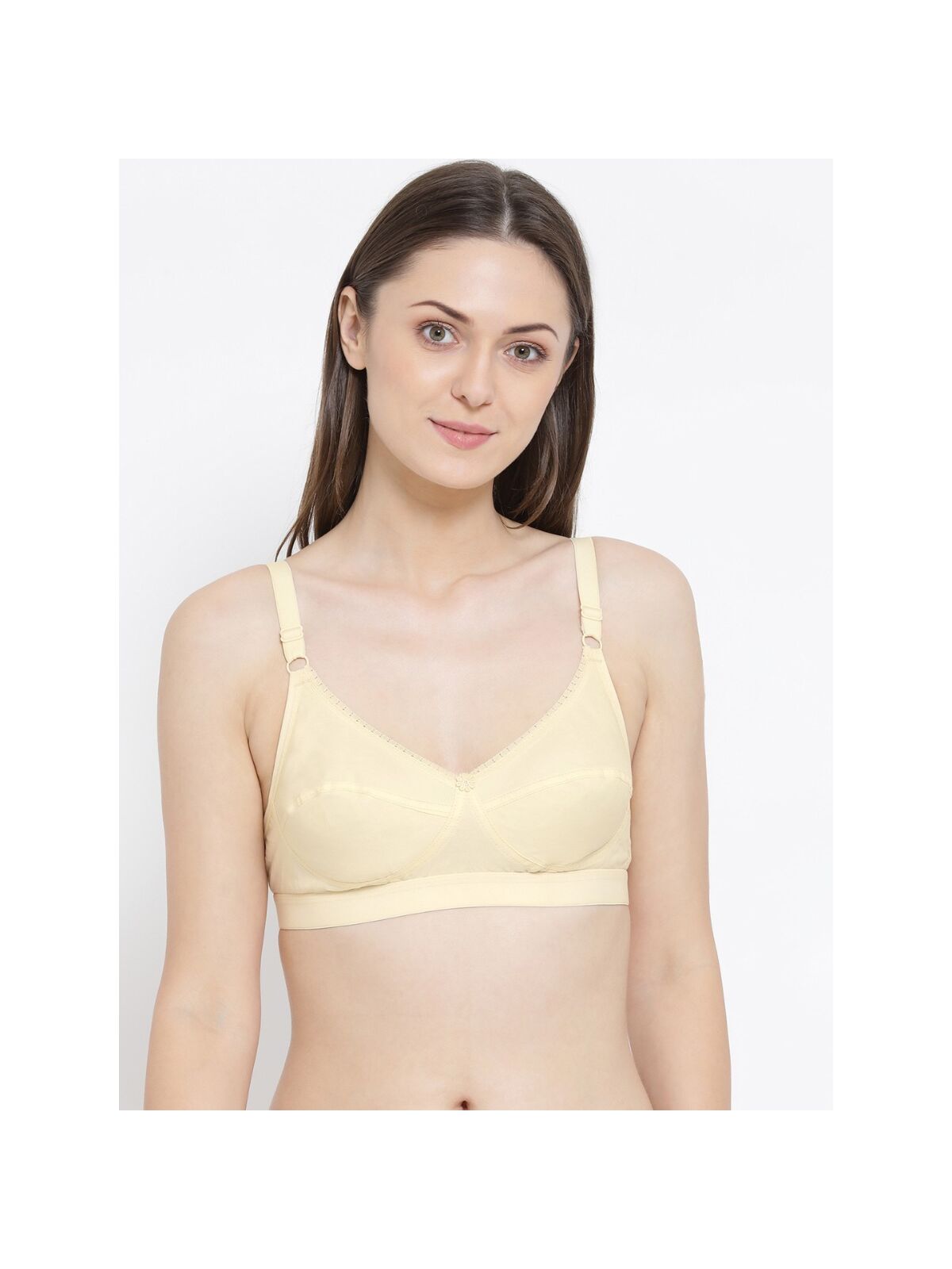 Softline Women's Non Padded Wire Free Full Coverage Bra in 100% Cotton Fabric with Elastic Straps and Hook Closure