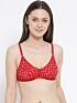Softline Women's Printed Non Padded Wire Free Bra in 100% Cotton Fabric with Elastic Straps and Hook Closure