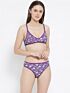 Softline Women's Non Padded Wire Free Bra & Panty Set in 100% Cotton Fabric with Elastic Straps and Hook Closure