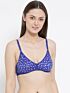 Softline Women's Printed Non Padded Wire Free Bra in 100% Cotton Fabric with Elastic Straps and Hook Closure