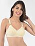Softline Women's Non Padded Wire Free Bra in 100% Shifley Embroidery Cotton Fabric with  Full Coverage Cups, Broad Elastic Straps, and Hook Closure