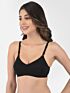 Softline Women's Non Padded Wire Free Bra in Cotton Stretch Fabric with Double Layered Cups Full Coverage, Elastic Straps, and Hook Closure 