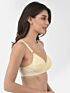 Softline Women's Non Padded Wire Free Bra in 100% Shifley Embroidery Cotton Fabric with  Full Coverage Cups, Broad Elastic Straps, and Hook Closure