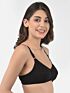 Softline Women's Non Padded Wire Free Bra in Cotton Poly Fabric with Double Layered Cups, Full Coverage, Elastic Straps, and Hook Closure