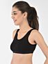 Softline Women's Non Padded Wire Free Sports T-Shirt Bra in Cotton Stretch Fabric with Full Cup Coverage, Broad Underband, Double Layered Cups, and Slip On Design