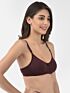 Softline Women's Non Padded Wire Free T-shirt Bra in Cotton Poly Fabric with Elastic Straps, Double Layered Moulded Cups, and Hook Closure