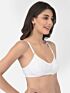 Softline Women's Non Padded Wire Free Bra in Cotton Stretch Fabric with Double Layered Cups Full Coverage, Elastic Straps, and Hook Closure 