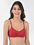 Softline Women's Non Padded Wire Free Bra in Cotton Stretch Fabric with Double Layered Cups Full Coverage, Elastic Straps, and Hook Closure 