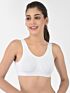 Softline Women's Non Padded Wire Free Sports T-Shirt Bra in Cotton Stretch Fabric with Full Cup Coverage, Broad Underband, Double Layered Cups, and Slip On Design