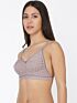 Softline Women's Non Padded Wire Free Printed Bra in Cotton Poly Fabric with Elastic Straps and Hook Closure