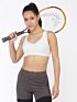Softline Women's Non Padded Sports Bra in 100% Polyester Fabric With Slip on Style and No Hook Closure
