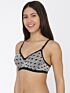 Softline Women's Padded Wire Free Bra in Spandex Nylon Fabric with Elastic Straps and Hook Closure