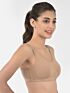 Softline Women's Non Padded Wire Free Sports T-Shirt Bra in Cotton Stretch Fabric with Full Cup Coverage, Broad Underband, Double Layered Cups, and Slip On Design