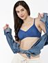Softline Women's Non Padded Wire Free T-Shirt Bra in Poly Cotton Fabric with Moulded Cups, Transparent Straps, and Hook Closure (B Cup)