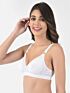 Softline Women's Non Padded Wire Free Bra in 100% Shifley Embroidery Cotton Fabric with  Full Coverage Cups, Broad Elastic Straps, and Hook Closure