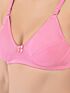 Softline Women's Non Padded Wire Free Bra in Cotton Poly Fabric with Double Layered Cups, Elastic Straps, and Hook Closure