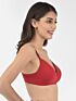 Softline Women's Padded Wire Free T-Shirt Bra in Cotton Stretch Fabric with Elastic Straps, Full Cup design, and Hook Closure