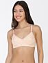 Softline Women's Lightly Padded Wire Free Bra in 100% Polyester Fabric with Elastic Straps and Hook Closure