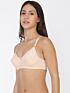 Softline Women's Lightly Padded Wire Free Bra in 100% Polyester Fabric with Elastic Straps and Hook Closure